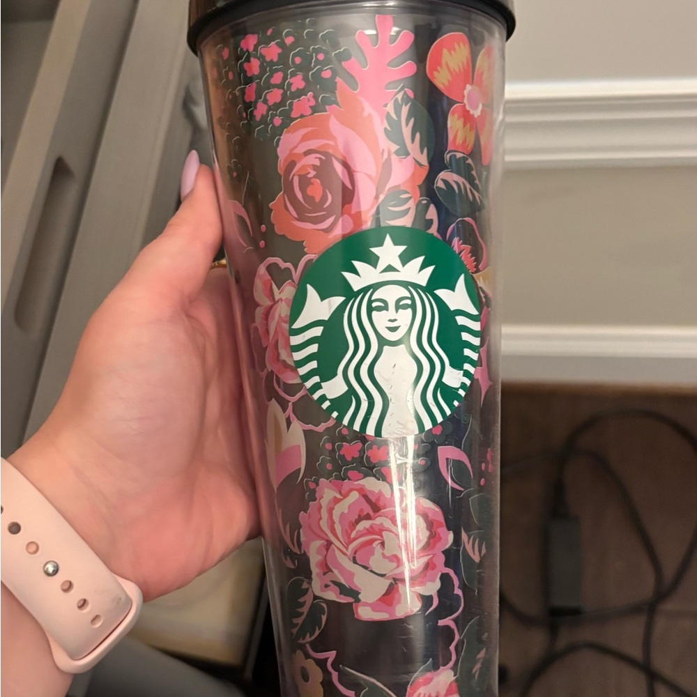 **RARE** Starbucks Ban.do Midnight Flower Floral Cold Cup Venti Tumbler